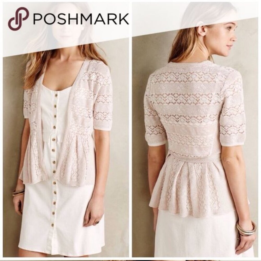Anthropologie Loup White Denim Ruffle Dress